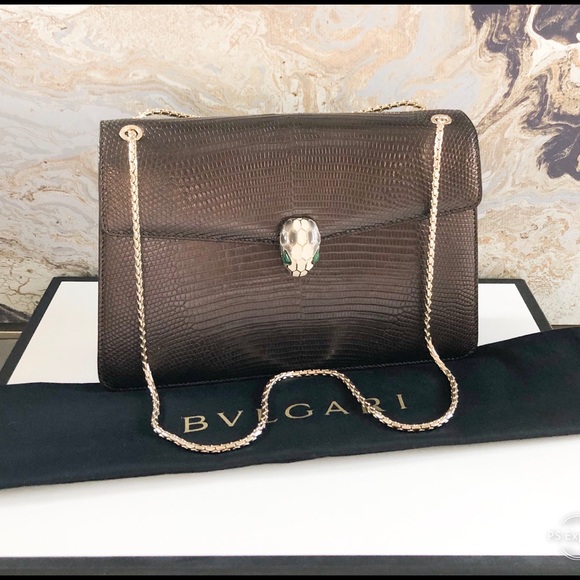 Bulgari Bvlgari Serpenti Lizard Bronze MetallicBag - Picture 2 of 16